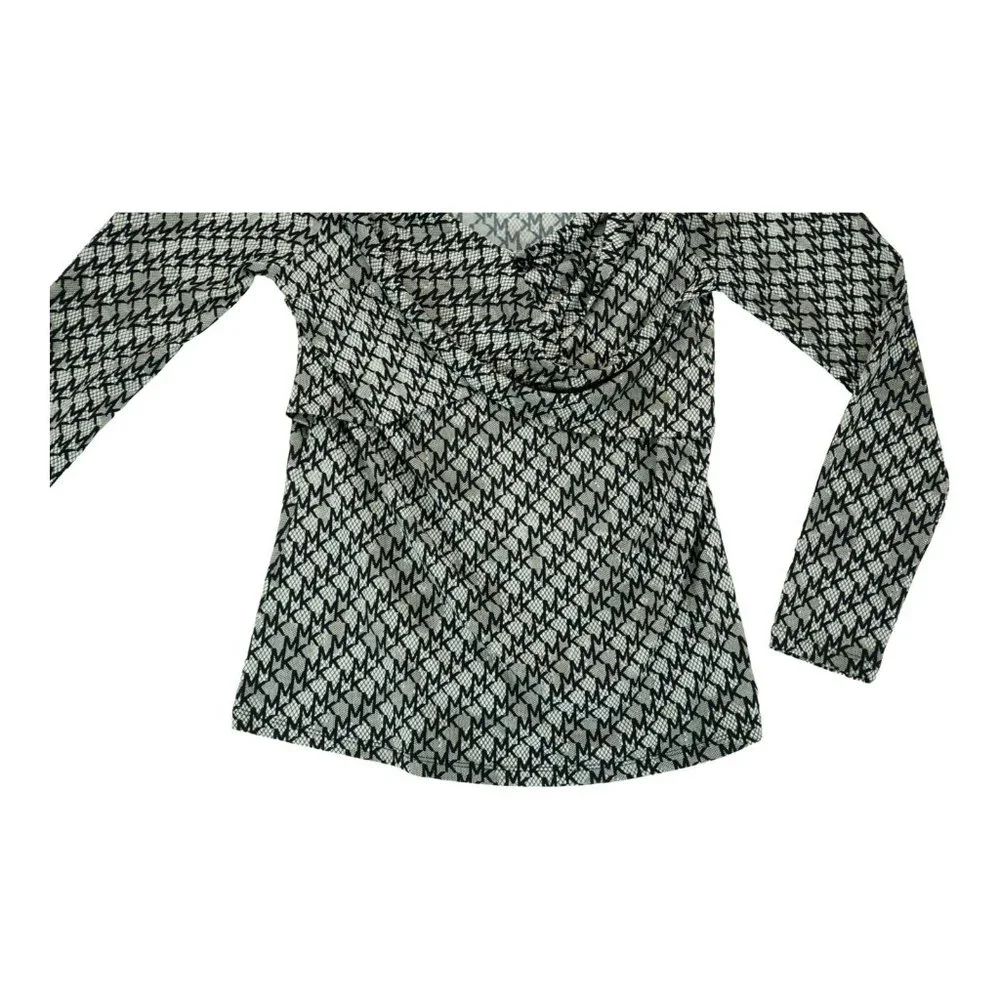 Michael Kors Logo Print Off-The-Shoulder Top Size Medium $78‎